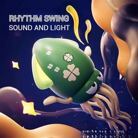 Dancing Octopus Baby Toy, Electric Crawling Octopus Tummy Time Toy, Rechargeable Magic Dancing Music Squid for Year Old Kids Boy Girl Birthday Gifts, Funny Squid for Office Desk Decor (Green)