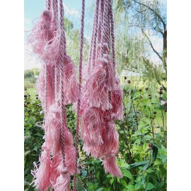 Set Of 2 Vintage Pink Satin Tassel Tiebacks