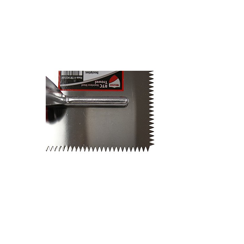 RTC 1/4" x 3/16" V Notch Stainless Steel Tile Trowel