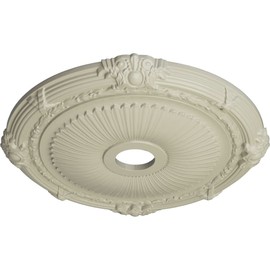 Ekena Millwork CM27HECYF Heaton Ceiling Medallion 27 1/2"OD x 3 7/8"ID x 2 1/4"P (Fits Canopies up to 6 1/2") Hand-Painted Clear Yellow