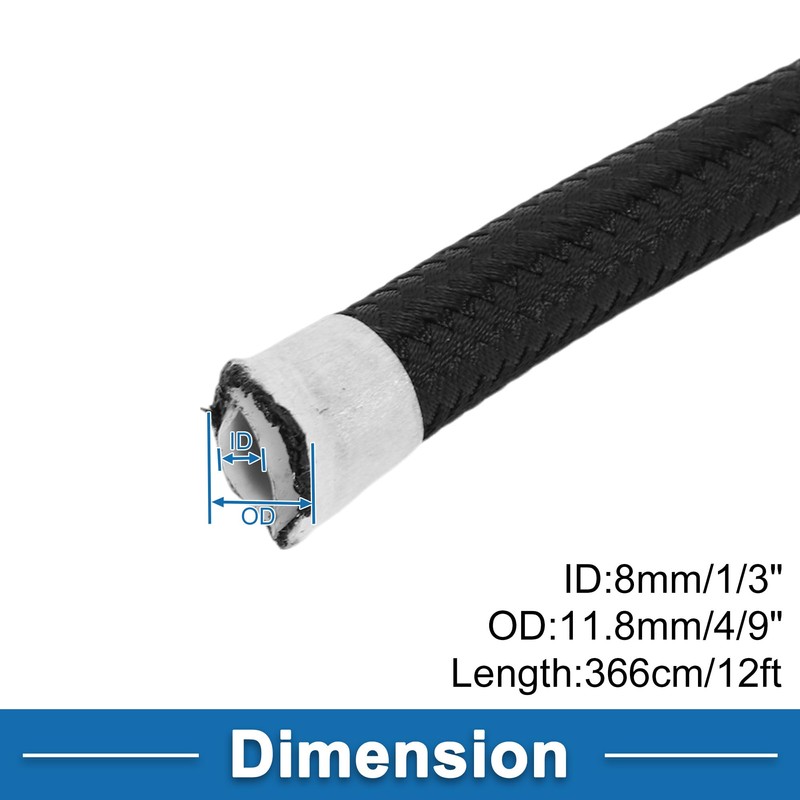 A ABSOPRO AN6 Fuel Line Hose 6AN 12ft Vacuum Hose