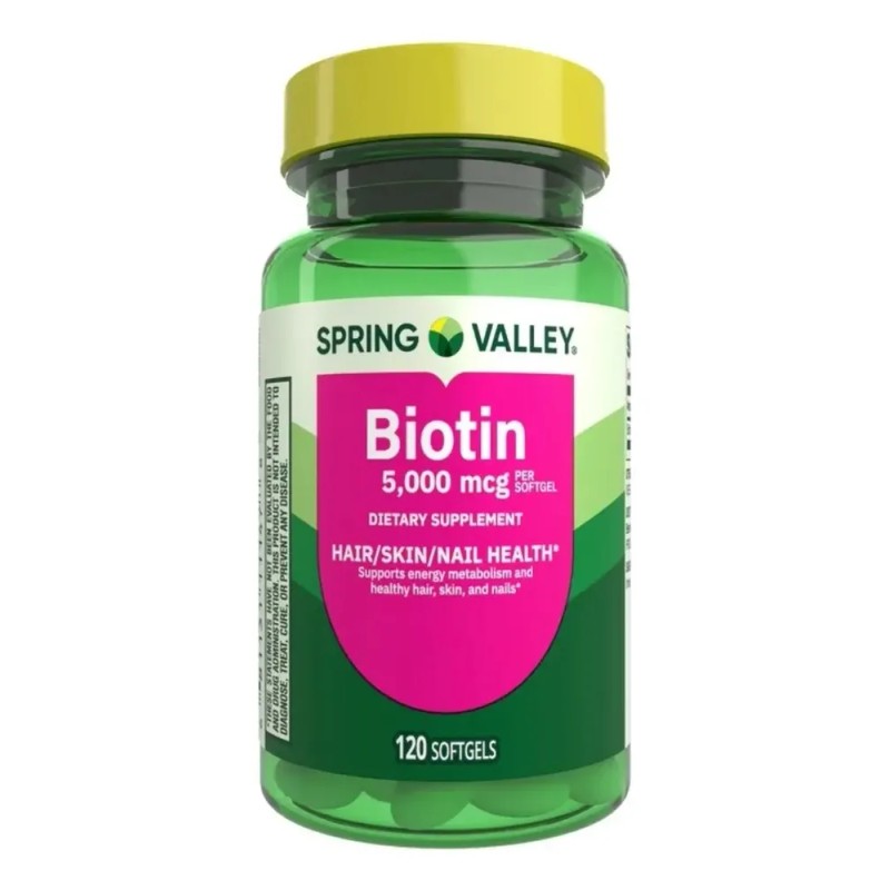 Biotina 5000 Mcg Rápida Absorción Cabello Uñas 120 Cap Sin