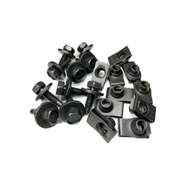 Retro-Motive - Pernos de guardabarros y clips de tuerca en U, acabado fosfato negro, pernos 5/16-18 x 7/8 y clips 5/16-18 (10 piezas cada uno)