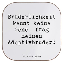 Mr. & Mrs. Panda Personalisierter Untersetzer Spruch Adoptivbruder Liebe - Geschenk, Design, Adoption, PErsonalisierte Bierdeckel, Weihnachten,