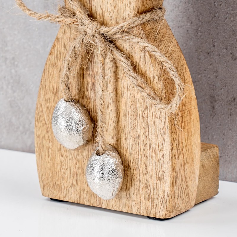 levandeo Rabbit H20 cm Mango Wood Metal Easter Bunny Easter