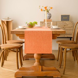 Kiatuniya Modern Table Runner Orange Table Runner 40 x 140 cm Spring Washable Table Decoration Boho Country House Style Table Runner Decorative Fabric for Birthday Wedding Decoration Dresser Party