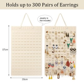 GIDWRIY Jewellery Organiser Hanging Door, Jewellery Storage for Hanging, Earring Organiser Wall, Foldable Jewellery Stand Jewellery Holder, Jewellery Organiser Hanging, Earring Stand, Earring Holder