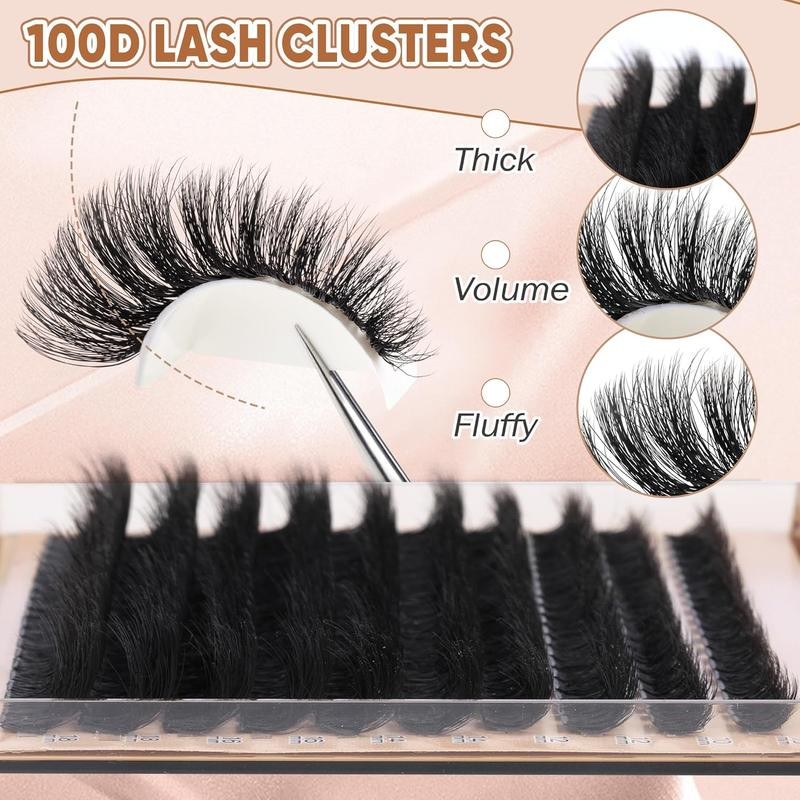 Fluffy False Eyelashes Kit, 1 Set Mixed Length Individual False