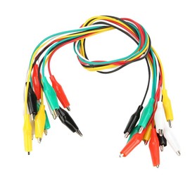 Oumefar 10pcs 50cm Alligator Clip Test Leads Crocodile Clip 35mm Double-ended Crocodile Clips Cable 5 Colors for Electrical Appliances etc