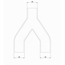 DRUCKKRAFT 2-way branch pipe 40 mm, branch piece, Y-distributor, suction system, pipe connector, hose connector, central vacuum cleaner and industry, PETG (DN40 to 2-way DN40)