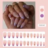 Nude Purple 3D Rhinestones Fake Nails Press On Nails Medium