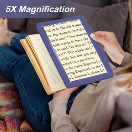 Molebe 5X Large Page Magnifying Glass for Reading, Blue