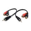 DRUT 15cm Single RCA Male Plug to Twin 2 x