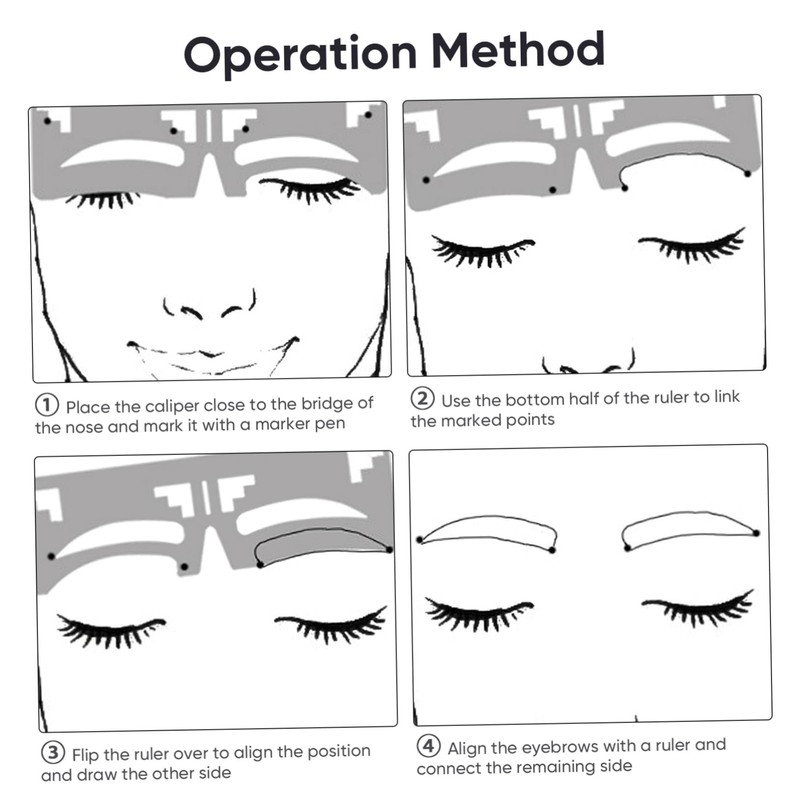 VICASKY Eyebrow Drawing Ruler Precision Eyebrow Shaper Tool for Women