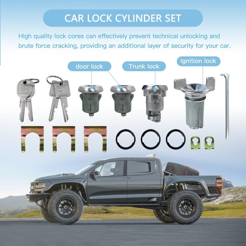 Gxcdizx Upgraded 607893 + 608307 + 605533 Ignition/Doors/Trunk Lock Key