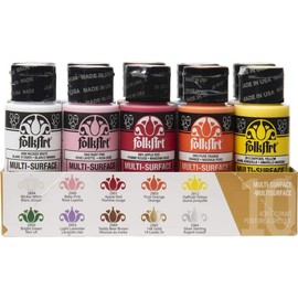 FolkArt Color, 10 Bottle Multi-Surface Acrylic Paint Set, 2oz, Celebrations