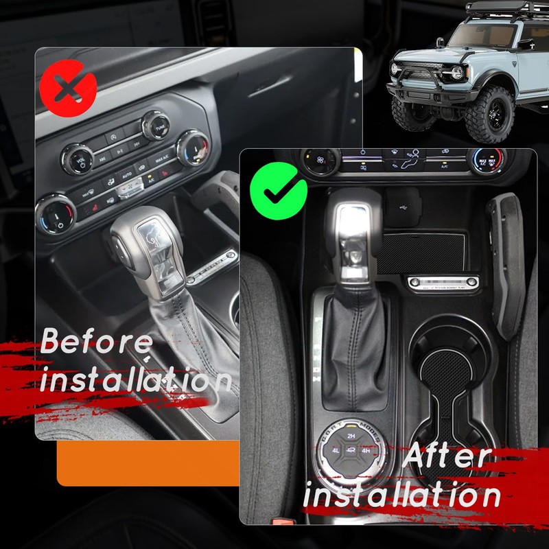 Auovo Anti Dust Cup Holder Insert Liners Compatible with Ford