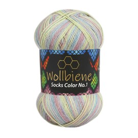 Wollbiene Socks Colour Sock Wool, 100 g, 4-Ply Knitting and Crochet, 75% Virgin Wool, Colour Gradient Wool, Knitting Wool Socks (56 Magic)