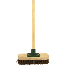 9" Deck Scrub Brush, Stiff with Handle, Brushes Tools