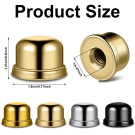 Honoson 8 Pcs 1/2 Inch Lamp Finial Tapped 1/4-27 Lamp Finials Caps Knob Accessories Tall Plated Steel Finials for Light Shade Holder Harp Tops(Gold, Silver, Black, Bronze)
