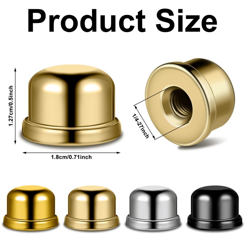 Honoson 8 Pcs 1/2 Inch Lamp Finial Tapped 1/4-27 Lamp