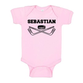 TATY Kids Hockey Sebastian Baby Infant One Piece Bodysuit 12 Months Light Pink