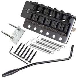Guitar Tremolo Bridge Set - Strat Tremolo System for Fender Stratocaster/Squier Electric Guitar, American Standard Replacement (Black)