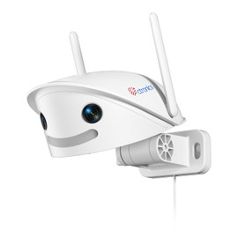 ctronics 2.5K 4MP Dual-Lens Outdoor Surveillance Camera with Ultra Wide 180° Angle, 2.4/5 GHz WiFi Camera Outdoor, People/Vehicle/Pet Detection, Colour Night Vision, Two-Way Audio, Cloud & TF, IP66