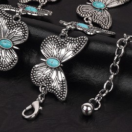 Plus Size Chain Belt for Women, Turquoise Stone, Gold Metal Chain Belt, Belly Chains for Women, Extra Long Body Chain, 59 Inch Adjustable, Chunky Belt Chain, metal, No Gemstone