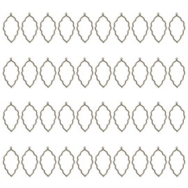 sourcing map 40Pcs Alloy Open Bezel Pendants, Leaf Open Back Hollow Frame Pendant Geometric for Resin Jewelry Making Earrings Necklace Bracelet DIY, Ancient Bronze
