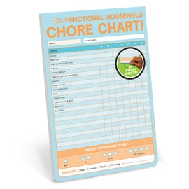 Knock Knock Chore Chart Big & Sticky Notepad - Sticky Chore Tracker Pad (40 Sheets, 9.75 x 7-inches)