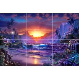 Ceramic Backsplash Tile Mural Beach Scene Seaside Ocean Kitchen/Bathroom/Shower - Surrender II - Christian Riese Lassen