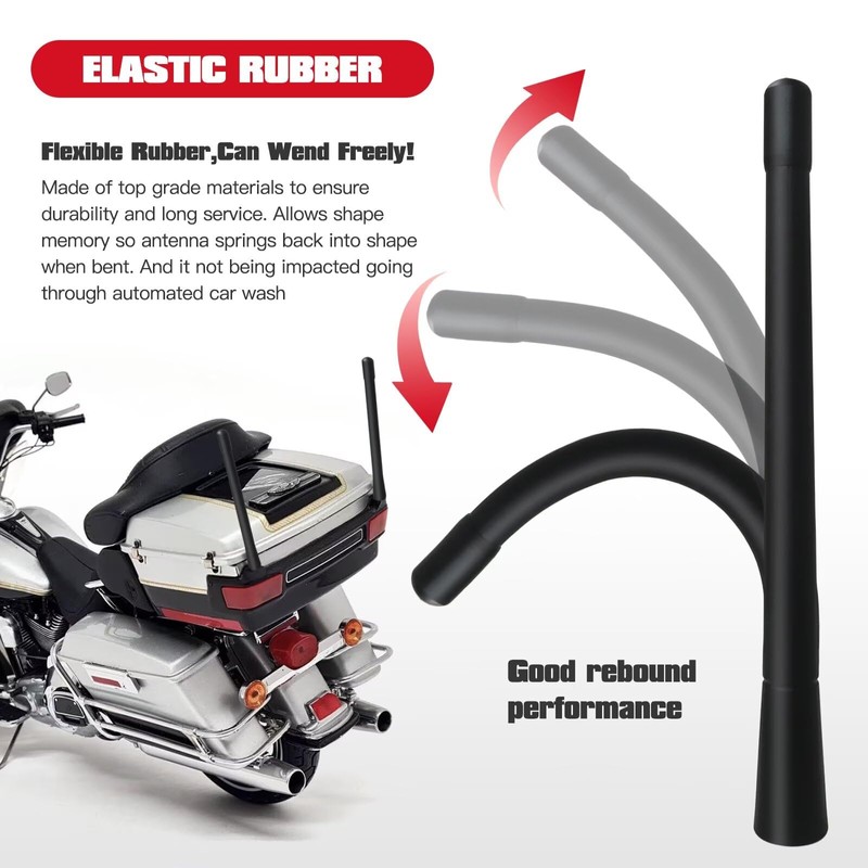 Xspeedonline 2X Rubber Short Antenna Replacement - for 1989-2025 Harley