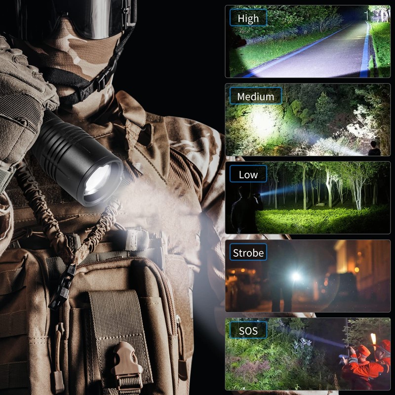 UltraFire Mini LED Torch 650 Lumen Zoomable 5 Modes AAA