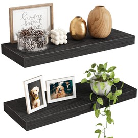 Fixwal Estantes flotantes para pared, estantes de madera de 15.7 pulgadas para sala de estar, dormitorio, bao y cocina, para almacenamiento, libros,  