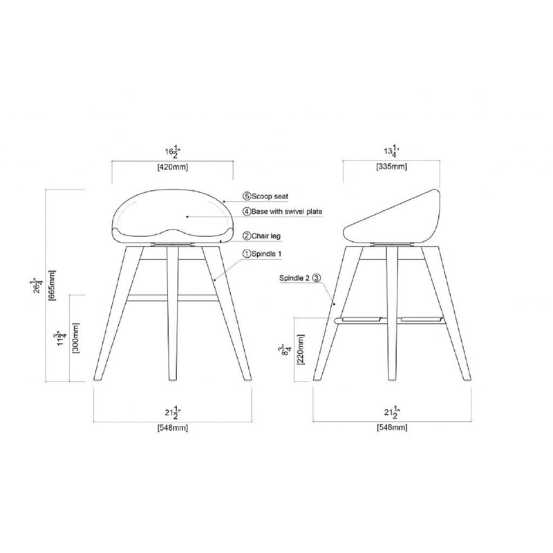Boraam Bali Counter Height Swivel Stool, 24-Inch, Cappuccino