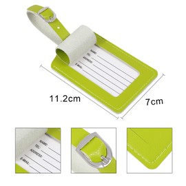 Vigorport Luggage Tags, 4 Pieces Leather Luggage Tags, Privacy Travel Bag, Suitcase Tags, Suitcase Tags (Fragile Sprout Green)