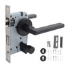 House Door Handle Lock Aluminum Black Antioxidant Coating Shock Resistance
