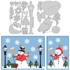GLOBLELAND 2Pcs Christmas Snowman Cutting Dies Metal Winter Snowflakes Trees Die Cuts Embossing Stencils for Paper Card Making Decoration DIY Scrapbooking Album Craft Decor