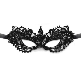 MYMENU Masquerade Mask for Women Venetian Lace Eye Masks For Party Prom Ball Costume Mardi Gras Party Supply (Black Lace)