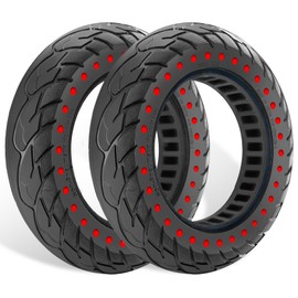 GYL 10x2.125 Solid Tire, 50/75-6.1 Rubber Tires, 10 Inches Tubeless Tyre Replacement for Gotrax G3 Plus G4 GXL V2 Apex XL Pro MAX XR Ultra Elite Electric Scooter Front Rear Honeycomb Wheels 2pcs