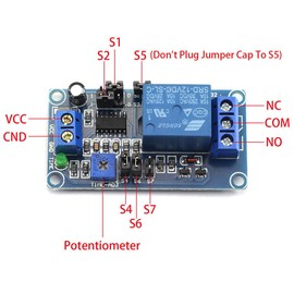 HJTOOK Delay Relay DC 12V 5.5mA Turn on/Off Switch Module with Timer for Electronic Equipment Protection, PLC Control, Robot