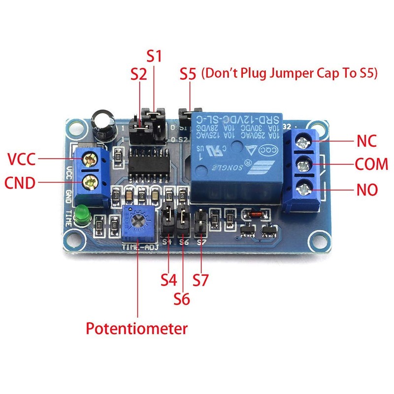 HJTOOK Delay Relay DC 12V 5.5mA Turn on/Off Switch Module