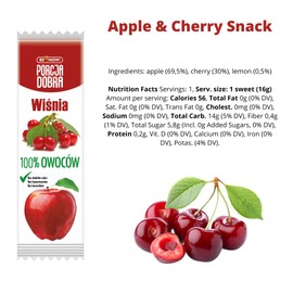 Be Now! Healthy Fruit Bars - Apple & Cherry (24 Pack) - 100% Organic Fruit Snacks for Kids and Adults - Sugar Free Snacks, Vegan, Non-GMO, Gluten-Free Snacks, Fruit Snacks.