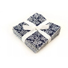 My Quilt Shop New Navy  & White Basics  pre cut charm pack 5" squares 100% cotton fabric quilt