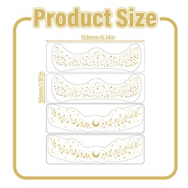 BOPRKTM Pack of 6 Glitter Face Freckles Tattoo Face Temporary Tattoos Waterproof Golden Stars and Dots Temporary Tattoos Festival Freckles Henna Freckles Tattoo Foil