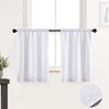 XTMYI Cafe Curtains 36 Inch Length,White 80% Blackout Waterproof Black