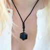 Black Obsidian Hexagram Pendant Necklace Healing Protection Crystal Jewelry