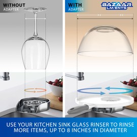 Large Container Adapter for Kitchen Sink Rinsers-Handheld Extension to Rinse Blenders, Pitchers, Containers and Bowls with Cup Washers- Blender Buddy by Bazaar LM-ents