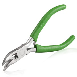 SPEEDWOX Mini Curved Nose Pliers with Serrated Jaw and Chain Cutter - 5 Inch Long Nose Pliers for Crafts, Jewelry Repair & Wire Jewelry Making